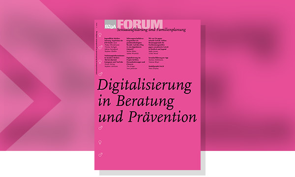 Cover des Forum-Heftes Digitalisierung in Beratung und Praevention