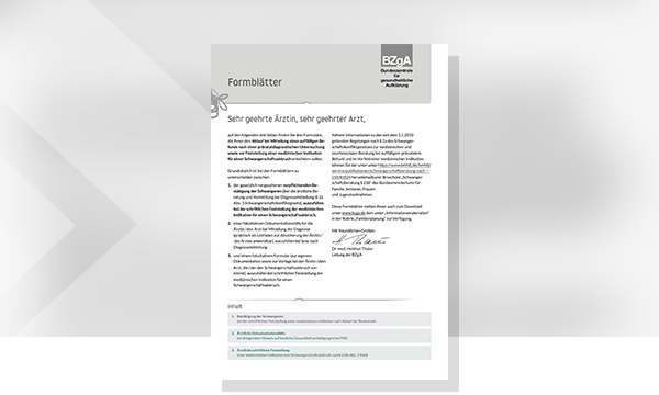 Cover der Publikation Ausfüllbare Formblätter für Gynäkologinnen und Gynäkologen