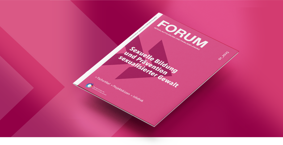 Bannerbild mit dem Cover des FORUM-Hefts 1-2025 Sexuelle Bildung und Prävention sexualisierter Gewalt